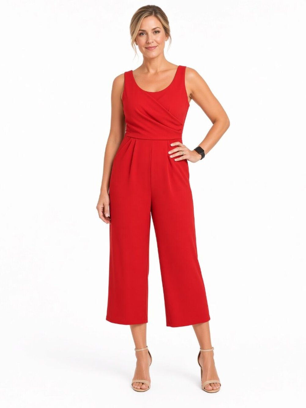 Rolla Costa Women’s Red Wrap Wide Leg Jumpsuit Sleeveless